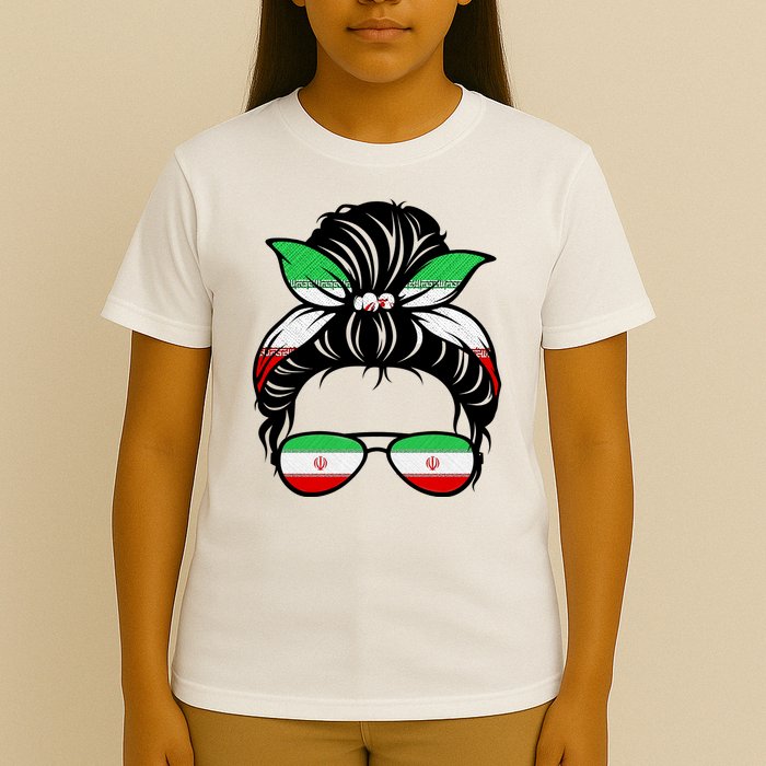 Iran Messy Bun Support Iran IranIran T-Shirt