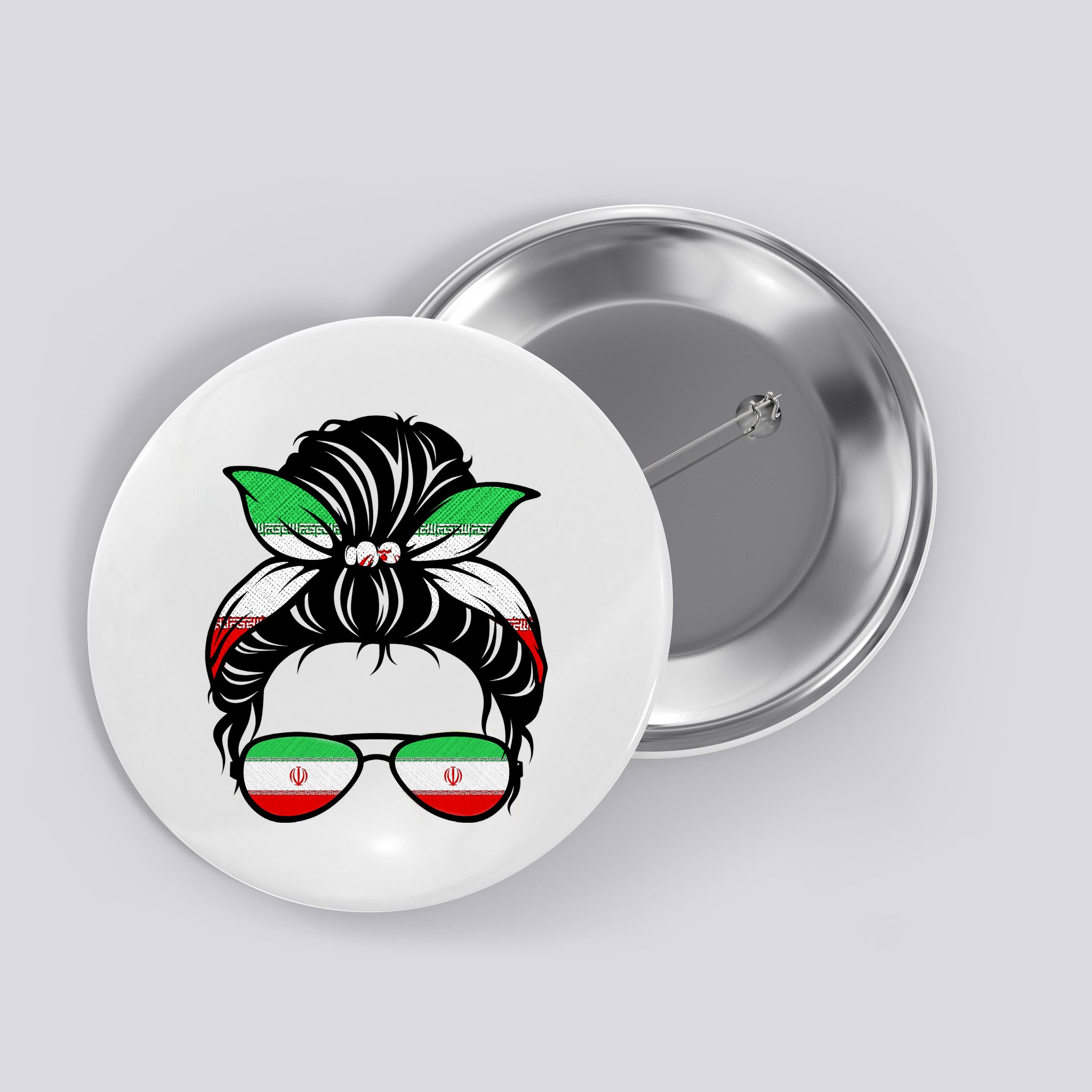 Iran Messy Bun Support Iran IranIran Button
