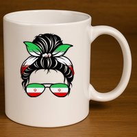 Iran Messy Bun Support Iran IranIran 11oz C Handle Ceramic Mug