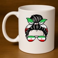 Iran Messy Bun Support Iran IranIran 11oz C Handle Ceramic Mug