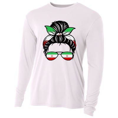 Iran Messy Bun Support Iran IranIran Cooling Performance Long Sleeve Crew