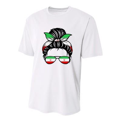 Iran Messy Bun Support Iran IranIran Youth Performance Sprint T-Shirt