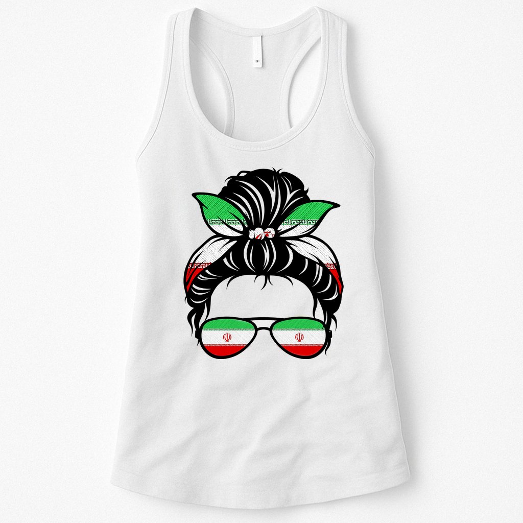 Iran Messy Bun Support Iran IranIran Womens Tank Top