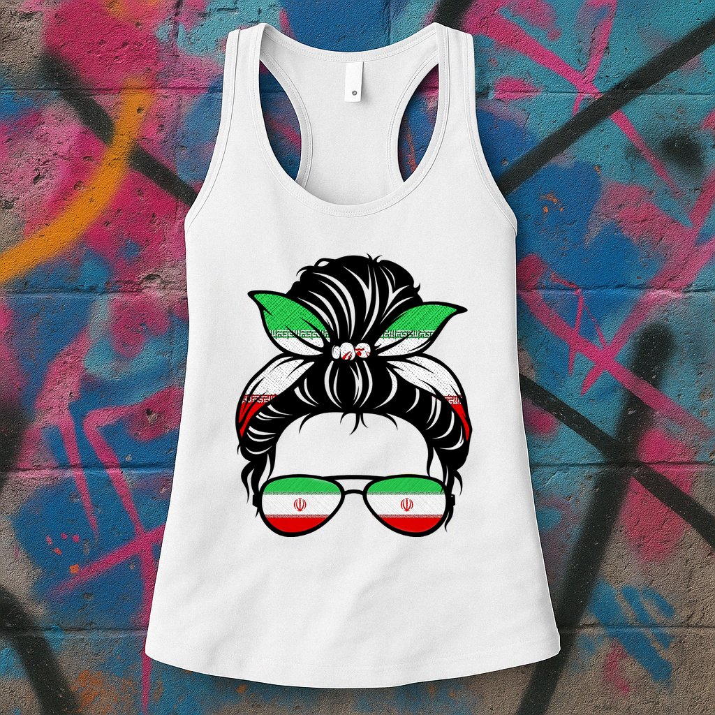 Iran Messy Bun Support Iran IranIran Womens Tank Top