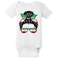 Iran Messy Bun Support Iran IranIran Baby Bodysuit
