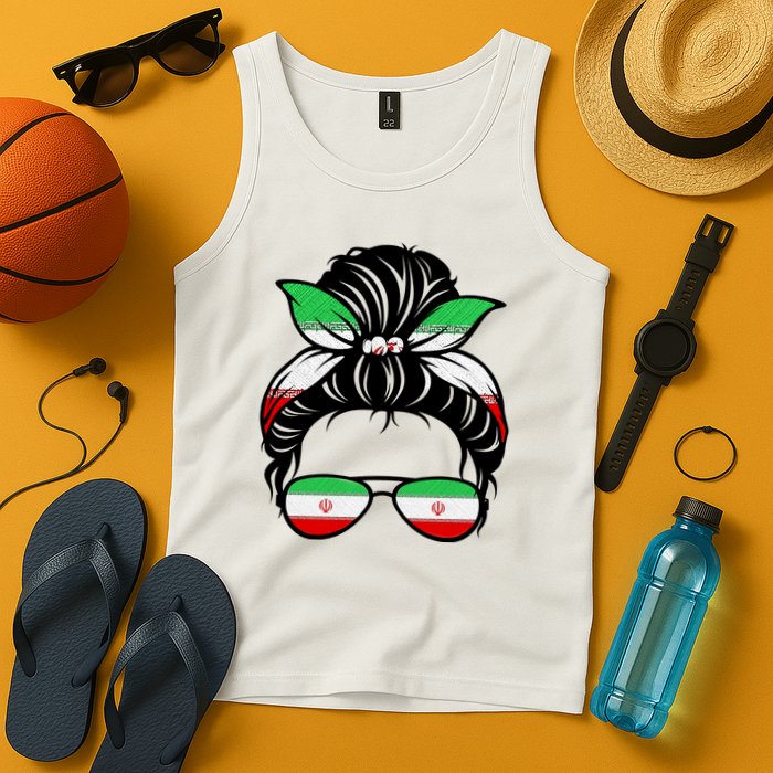 Iran Messy Bun Support Iran IranIran Tank Top