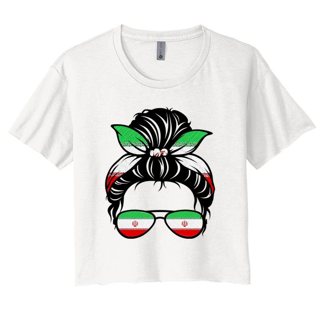 Iran Messy Bun Support Iran IranIran Crop Top