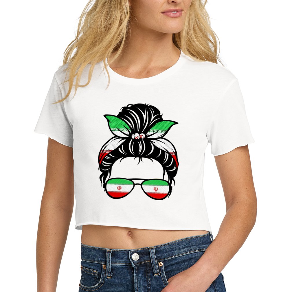 Iran Messy Bun Support Iran IranIran Crop Top