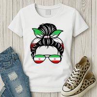 Iran Messy Bun Support Iran IranIran Womens T-Shirt