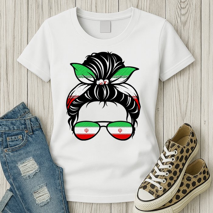 Iran Messy Bun Support Iran IranIran Womens T-Shirt