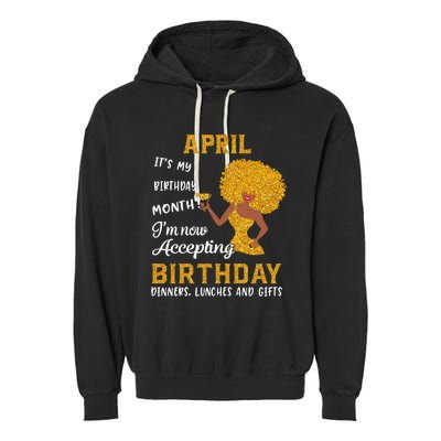 It’s My Birthday Black Wo Aries Taurus Gifts Garment-Dyed Fleece Hoodie