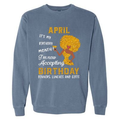 It’s My Birthday Black Wo Aries Taurus Gifts Garment-Dyed Sweatshirt