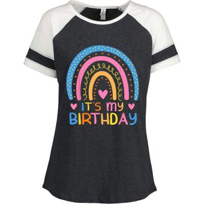 IT’S MY BIRTHDAY RAINBOW For Women Ns Girls Gift Enza Ladies Jersey Colorblock Tee