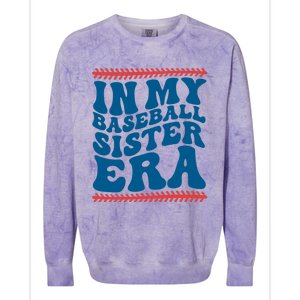 In My Baseball Sister Era Sporty Girl Colorblast Crewneck Sweatshirt