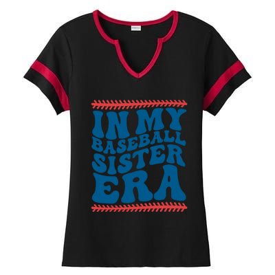 In My Baseball Sister Era Sporty Girl Ladies Halftime Notch Neck Tee