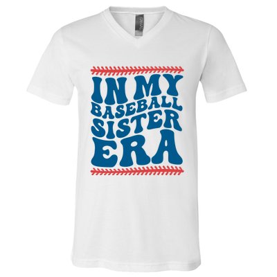 In My Baseball Sister Era Sporty Girl V-Neck T-Shirt