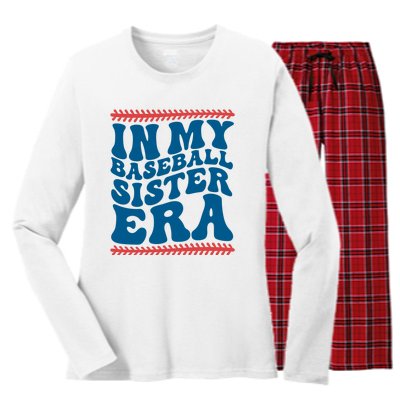 In My Baseball Sister Era Sporty Girl Women's Long Sleeve Flannel Pajama Set 