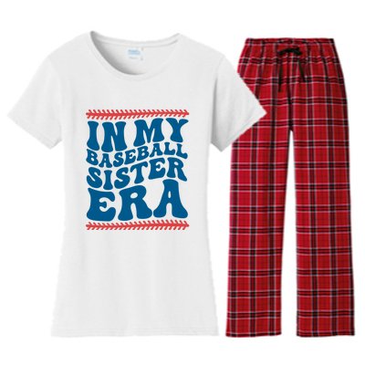 In My Baseball Sister Era Sporty Girl Women's Flannel Pajama Set