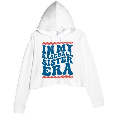 In My Baseball Sister Era Sporty Girl Crop Fleece Hoodie