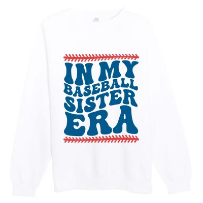 In My Baseball Sister Era Sporty Girl Premium Crewneck Sweatshirt