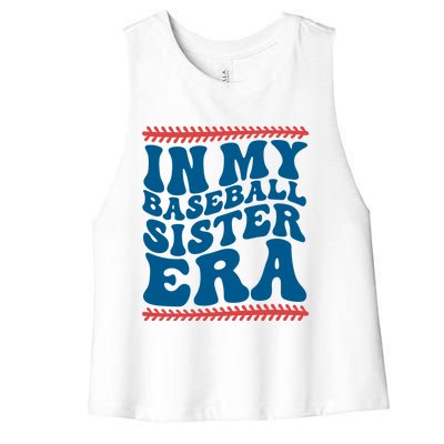 In My Baseball Sister Era Sporty Girl Women's Racerback Cropped Tank