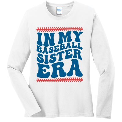 In My Baseball Sister Era Sporty Girl Ladies Long Sleeve Shirt