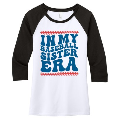 In My Baseball Sister Era Sporty Girl Women's Tri-Blend 3/4-Sleeve Raglan Shirt