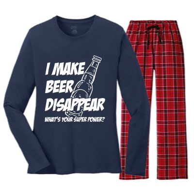 I Make Beer Disappear Women's Long Sleeve Flannel Pajama Set 