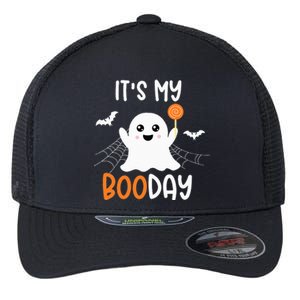 Its My Boo Day Cute Halloween Birthday Ghost Flexfit Unipanel Trucker Cap