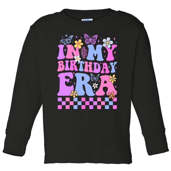 In My Birthday Era Retro Funny Bday Gifts Girl Toddler Long Sleeve Shirt