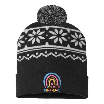 IT’S MY BIRTHDAY RAINBOW For Women Teens Women Gifts USA-Made Snowflake Beanie