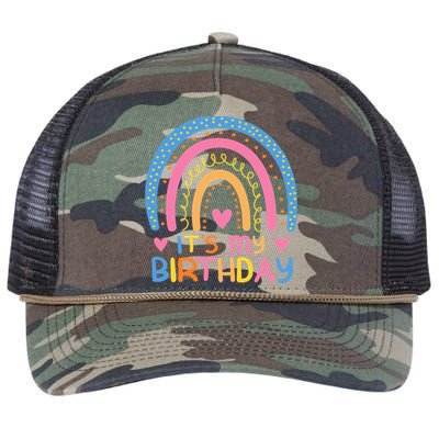 IT’S MY BIRTHDAY RAINBOW For Women Teens Women Gifts Retro Rope Trucker Hat Cap