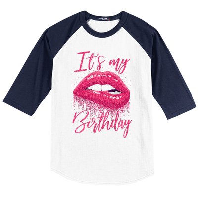 It's My Birthday For Women Gift For Mom Wife Gigi Birthday Baseball Sleeve Shirt