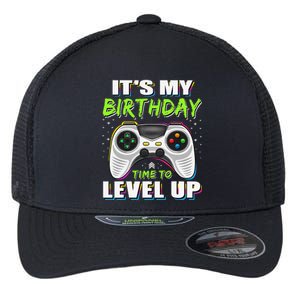 ItS My Birthday Boy Time To Level Up Video Game Gift Flexfit Unipanel Trucker Cap