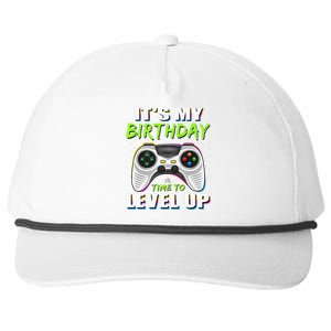 ItS My Birthday Boy Time To Level Up Video Game Gift Snapback Five-Panel Rope Hat