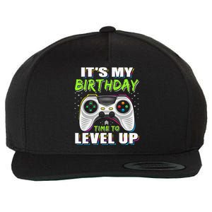 ItS My Birthday Boy Time To Level Up Video Game Gift Wool Snapback Cap