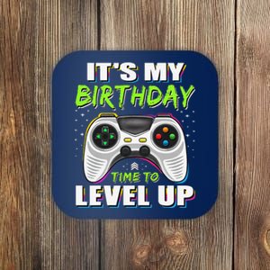 ItS My Birthday Boy Time To Level Up Video Game Gift Coaster