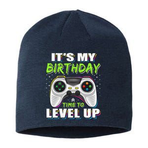 ItS My Birthday Boy Time To Level Up Video Game Gift Sustainable Beanie