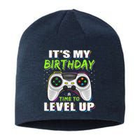 ItS My Birthday Boy Time To Level Up Video Game Gift Sustainable Beanie