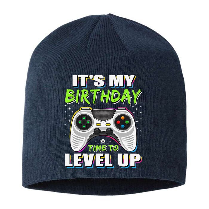 ItS My Birthday Boy Time To Level Up Video Game Gift Sustainable Beanie