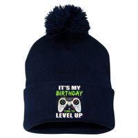 ItS My Birthday Boy Time To Level Up Video Game Gift Pom Pom 12in Knit Beanie