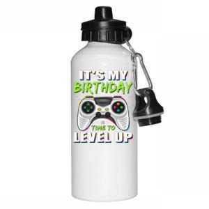 ItS My Birthday Boy Time To Level Up Video Game Gift Aluminum Water Bottle