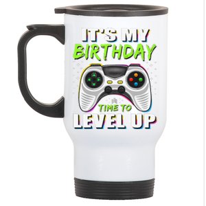 ItS My Birthday Boy Time To Level Up Video Game Gift Stainless Steel Travel Mug