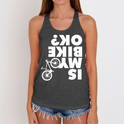 Is My Bike OK Tshirt Funny Mountain Bike Women's Knotted Racerback Tank