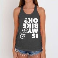 Is My Bike OK Tshirt Funny Mountain Bike Women's Knotted Racerback Tank