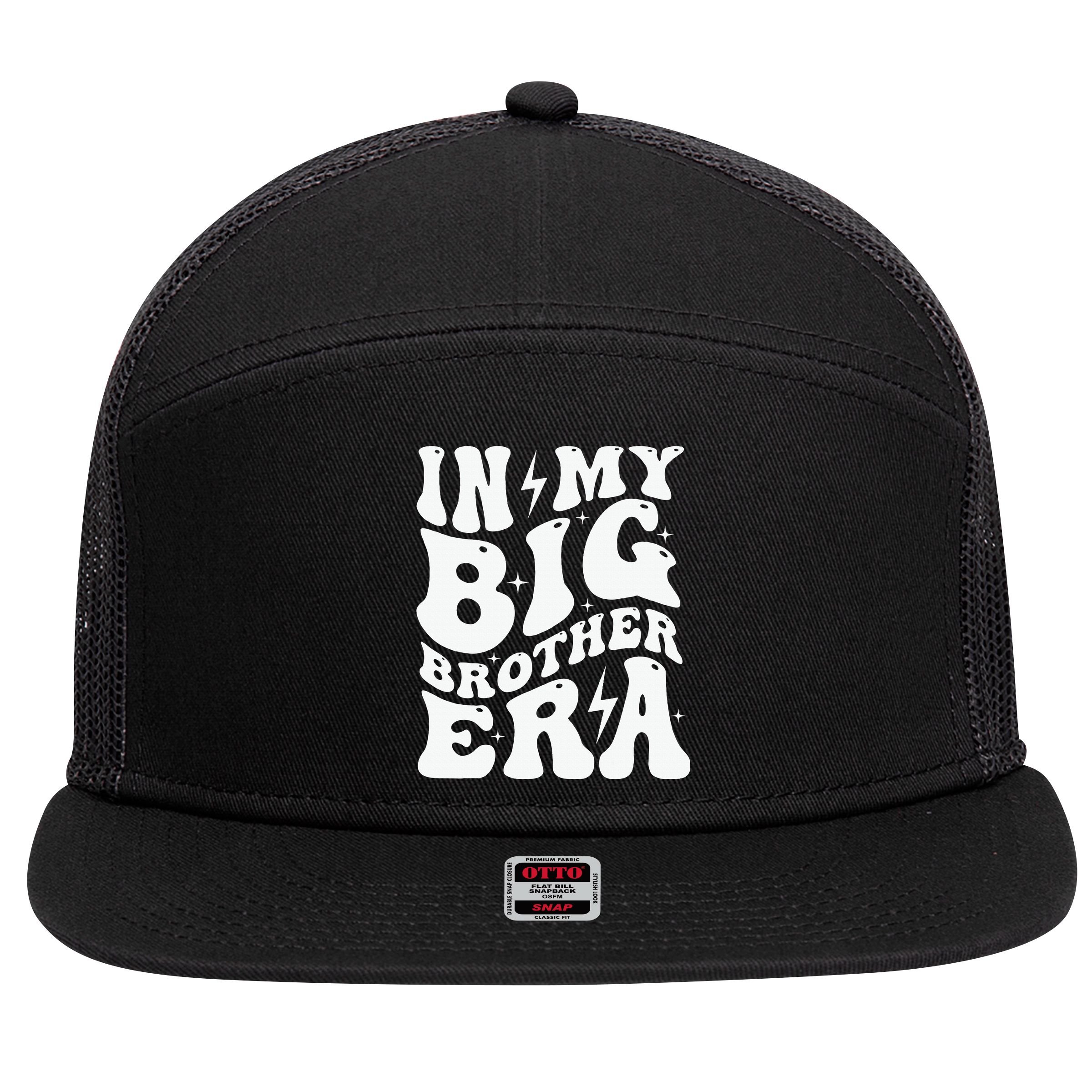 In My Big Brother Era Pregnancy Announcement For Brother 7 Panel Mesh Trucker Snapback Hat