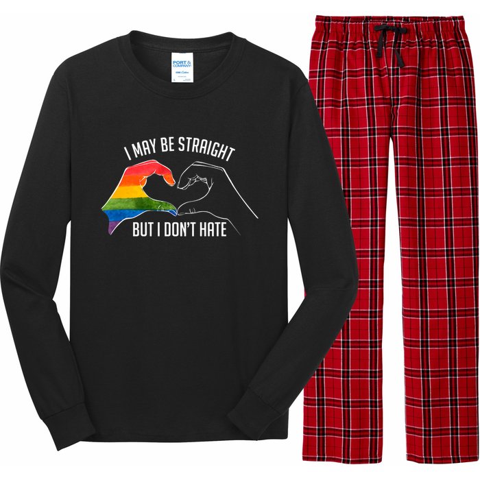 I May Be Straight But I DonT Hate Support Pride Lgbt Long Sleeve Pajama Set