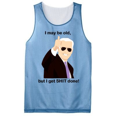 I May Be Old But I Get Shit Done Mesh Reversible Basketball Jersey Tank