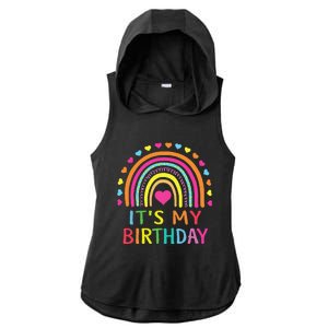 ItS My Birthday  Teens Girl Gift Rainbow Ladies PosiCharge Tri-Blend Wicking Draft Hoodie Tank