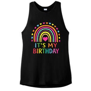 ItS My Birthday  Teens Girl Gift Rainbow Ladies PosiCharge Tri-Blend Wicking Tank